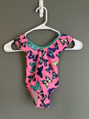 Girls Pink Butterfly One-Piece Swimsuit